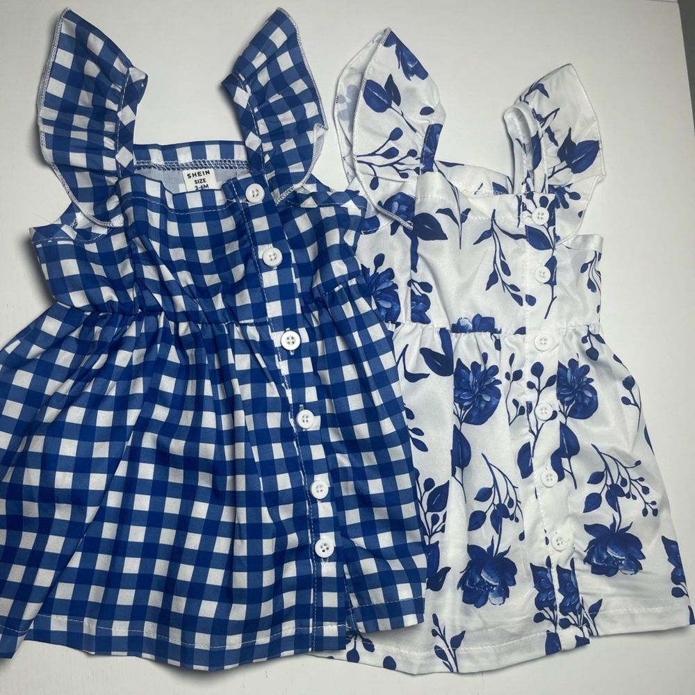 SHEIN Blue and White Floral Dress Bundle